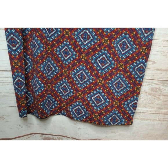 LulaRoe Julia Plus Size 3XL Abstract Casual Burgundy Square Poly/Spandex Dress - Picture 4 of 12